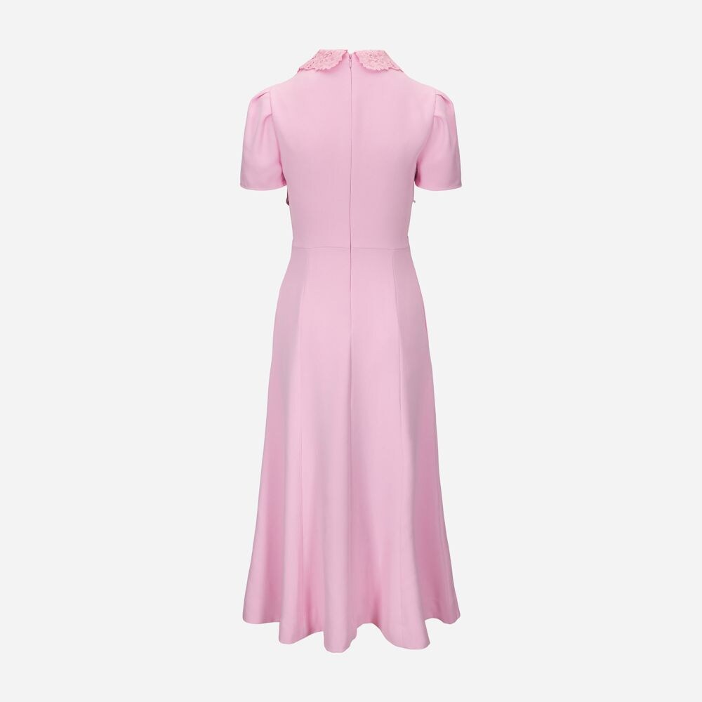 Heavy Crepe Midi Dress - Pink