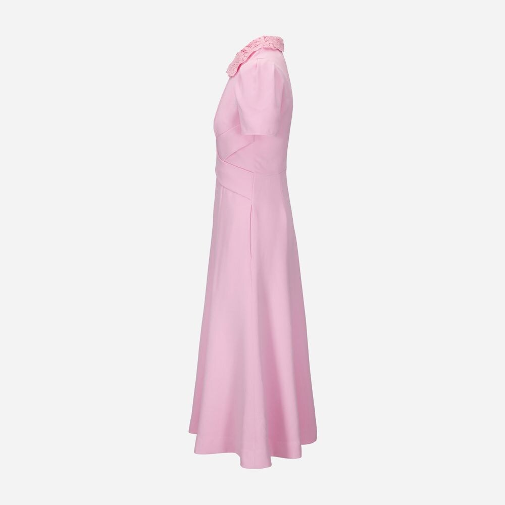 Heavy Crepe Midi Dress - Pink