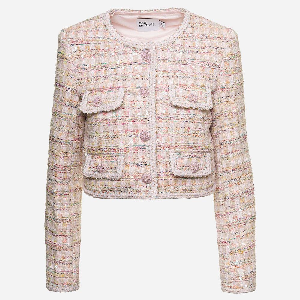 Sequin Boucle Jacket - Pink