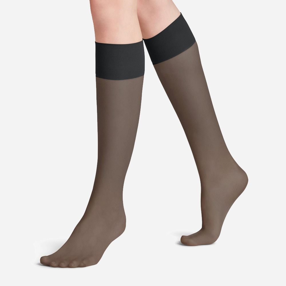 Knee High Sock Matt 20 - Black