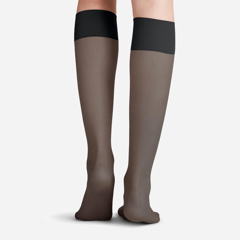 Knee High Sock Matt 20 - Black