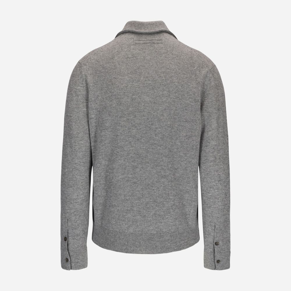 Knitwear Polo - Medium Grey Solid