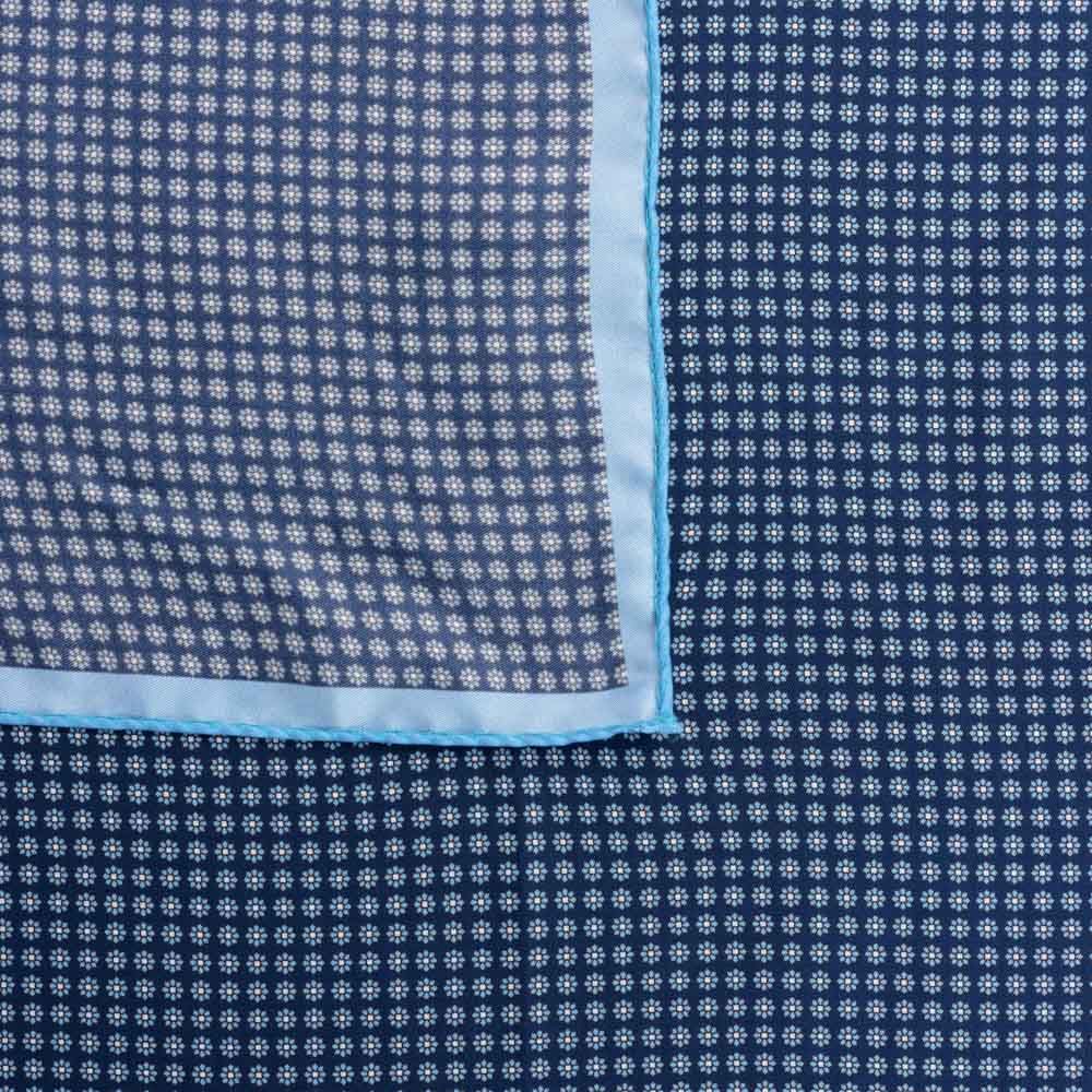 Neck Scarf Silk - Blue Flower