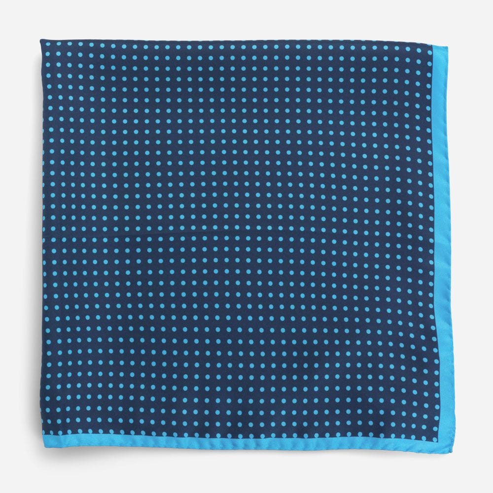 Neck Scarf Silk - Blue Dots