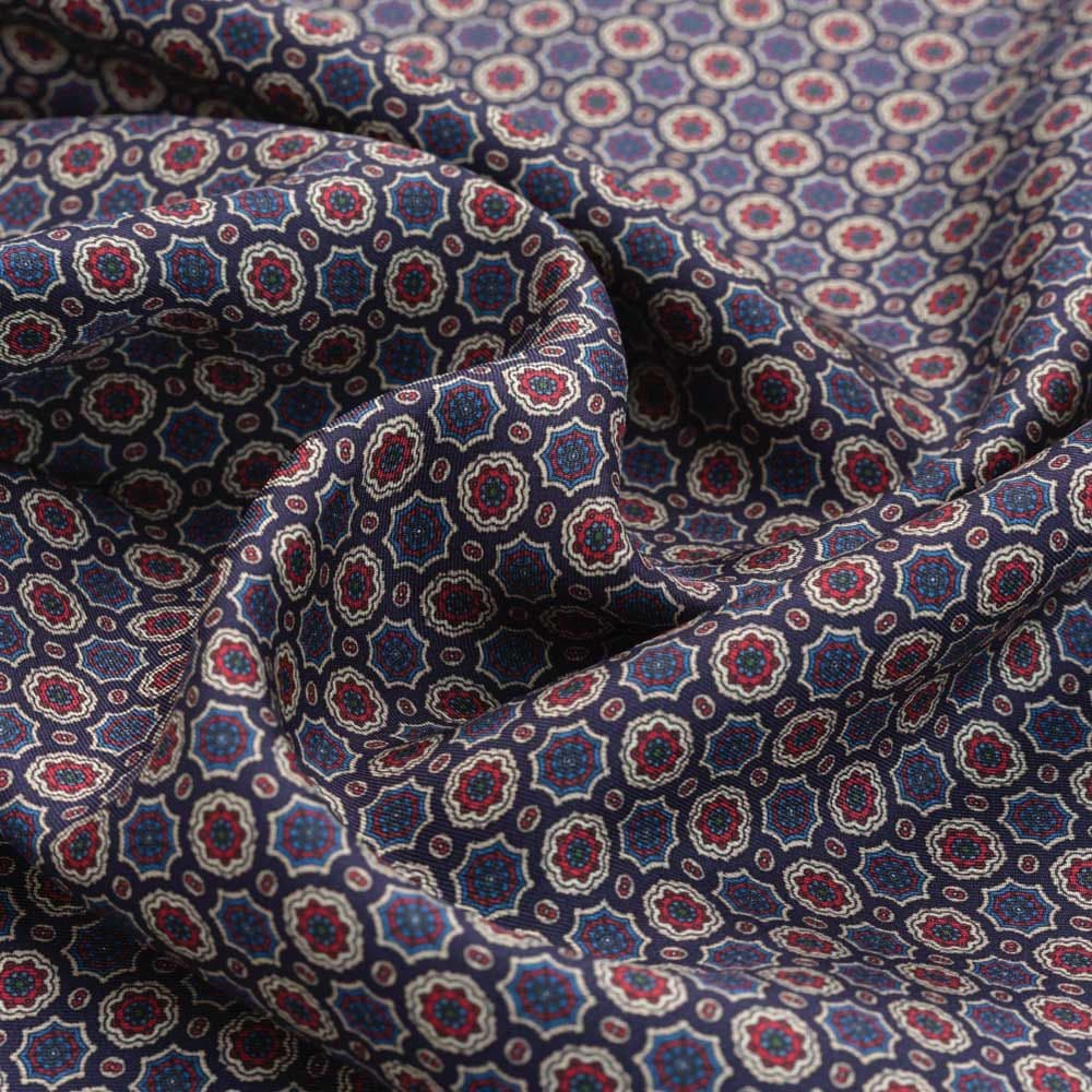 Neck Scarf Silk - Blue/Red