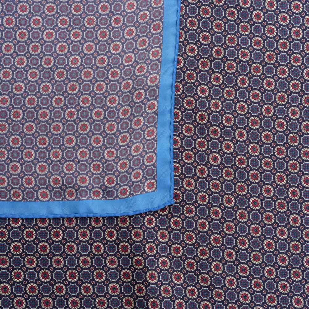 Neck Scarf Silk - Blue/Red