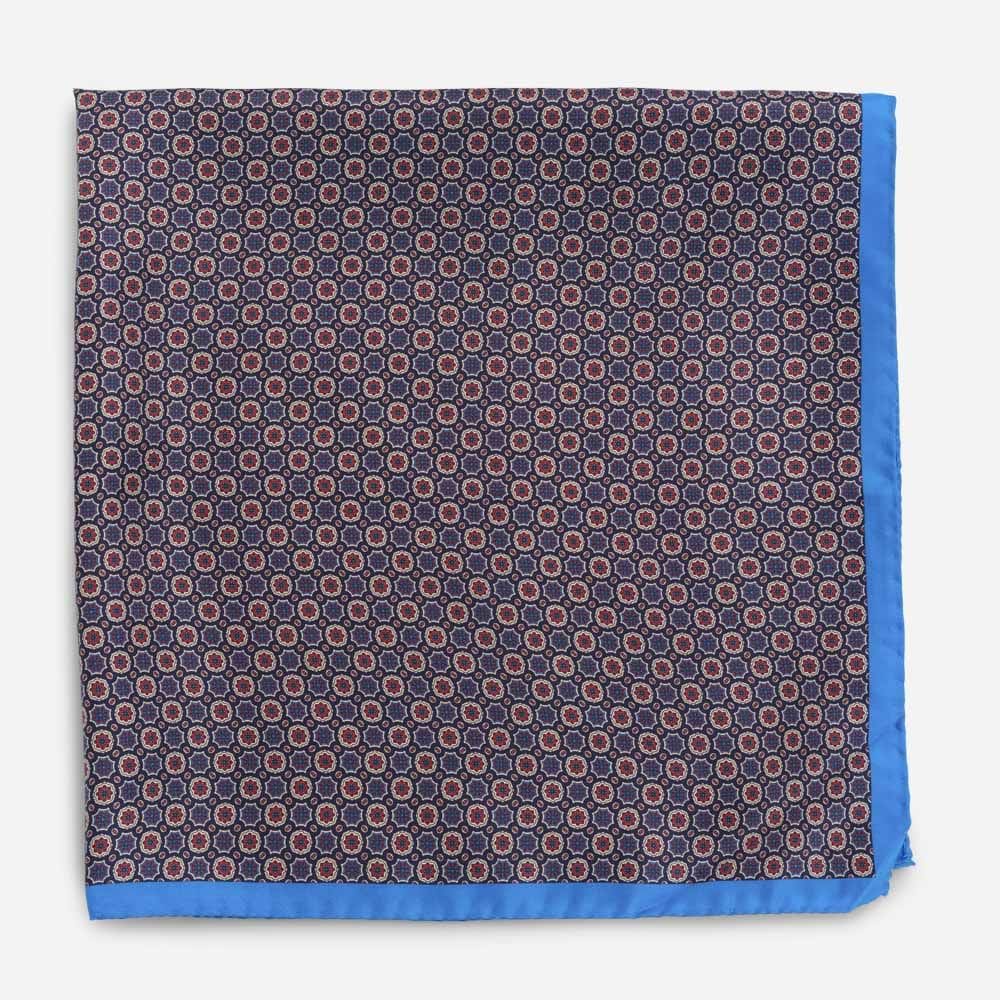 Neck Scarf Silk - Blue/Red
