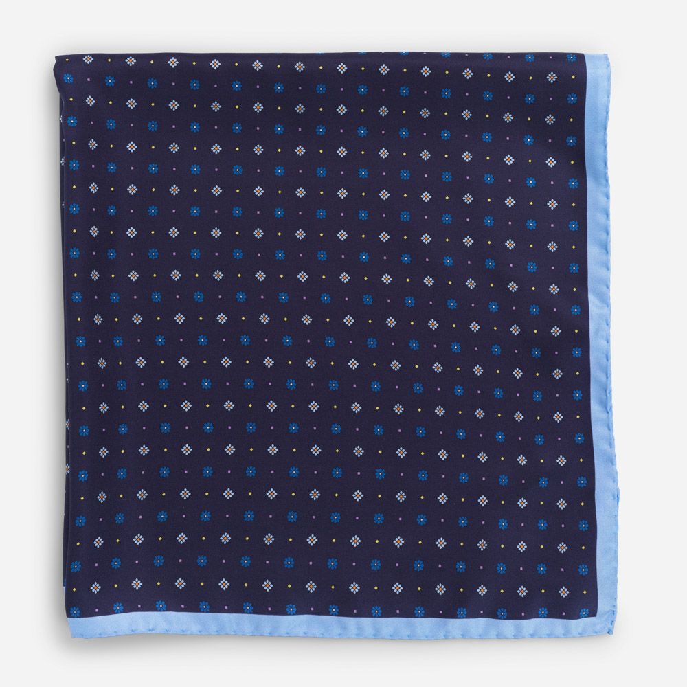 Neck Scarf Silk - Blue Flower