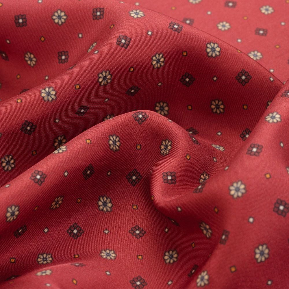 Neck Scarf Silk - Red Flower