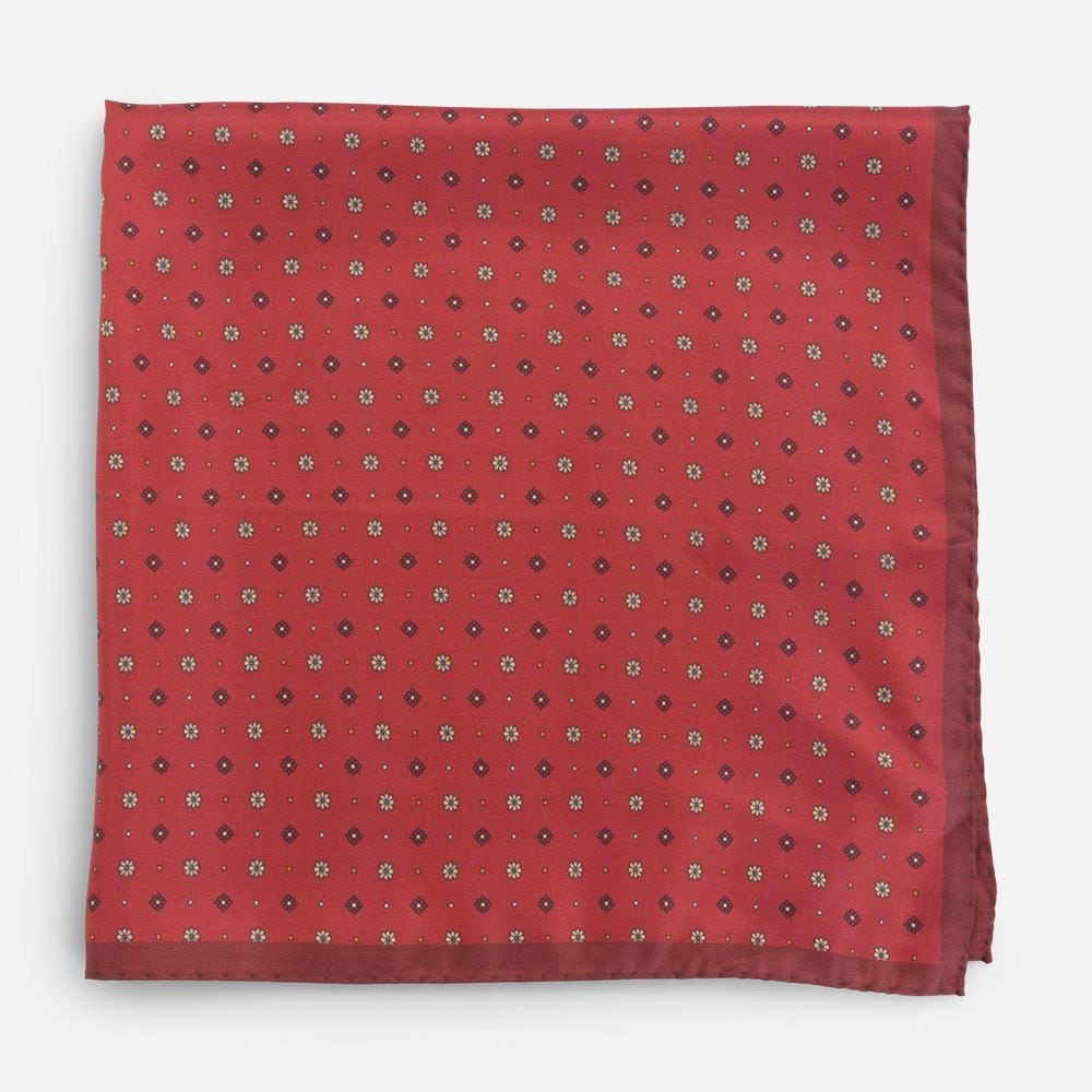 Neck Scarf Silk - Red Flower