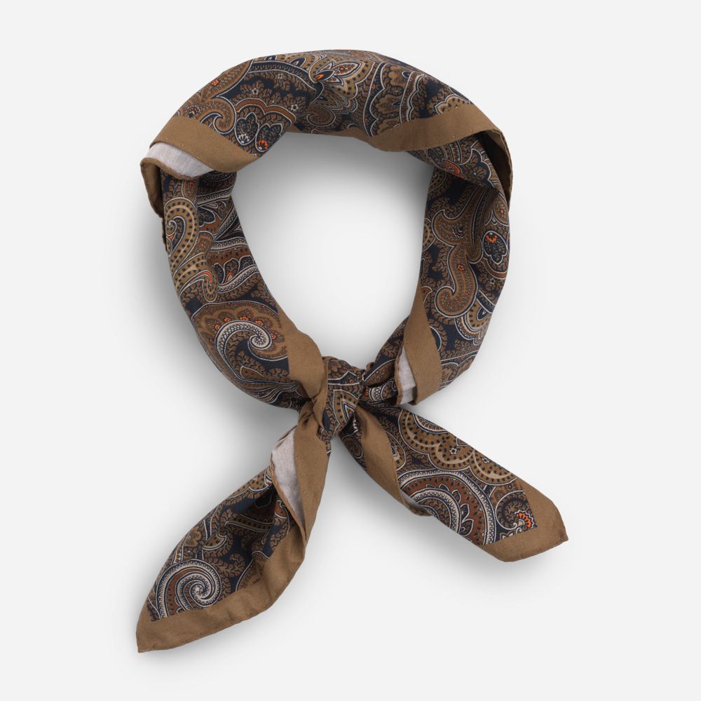 Bandana Cotton - Brown Paisley