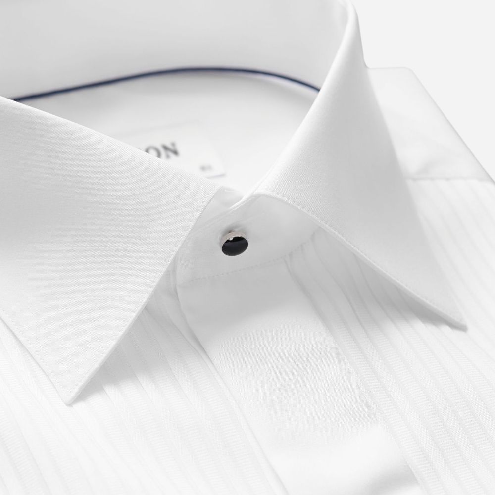 Contemporary Fit Tuxedo Shirt - White