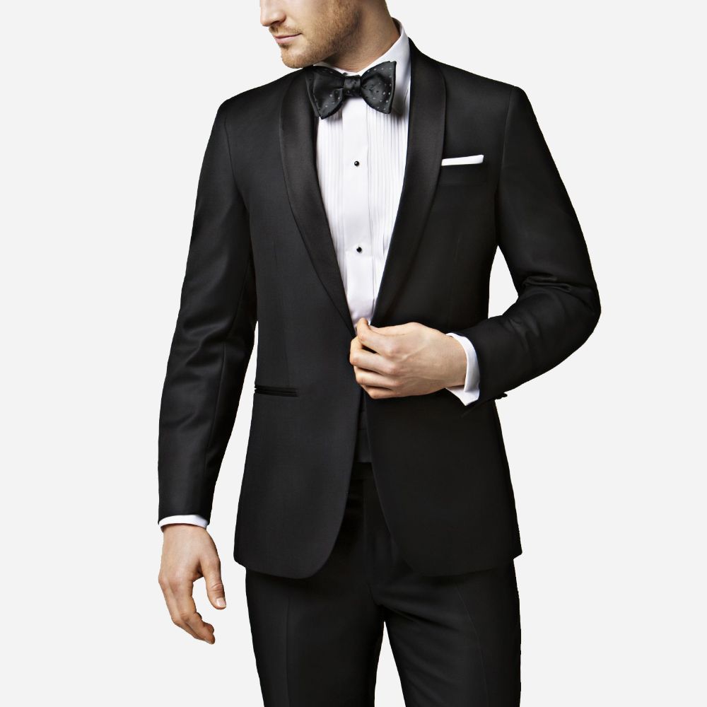 Contemporary Fit Tuxedo Shirt - White
