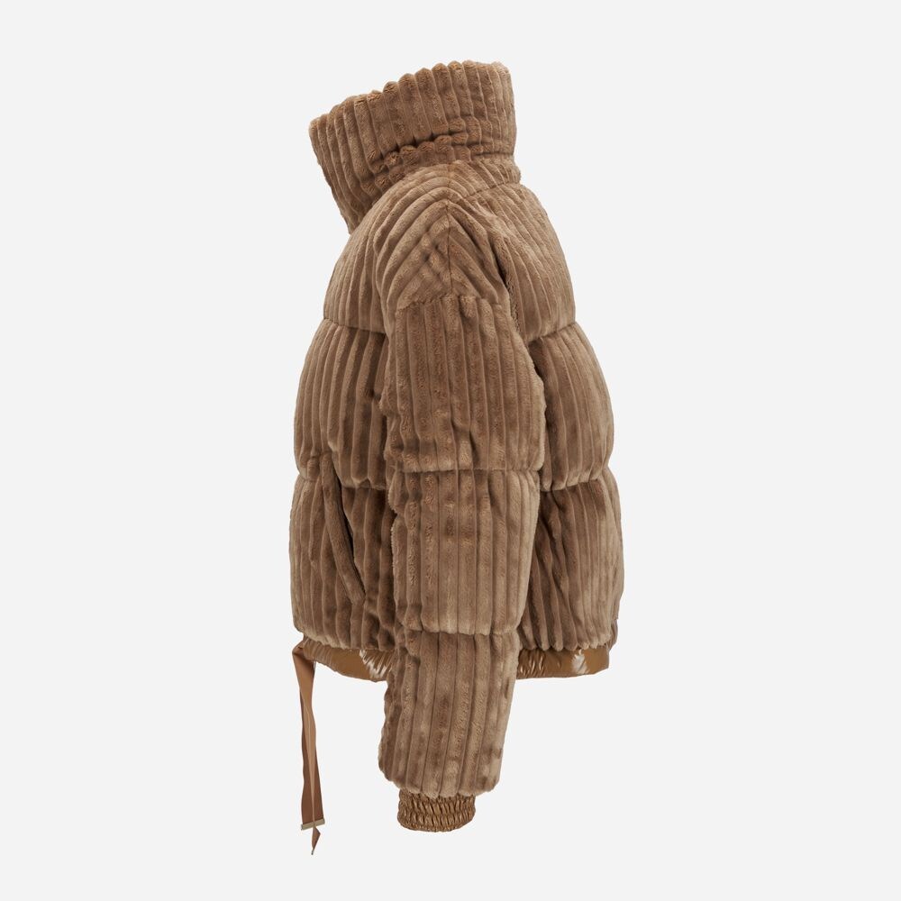 New Velvet Bomber Jacket - Camel