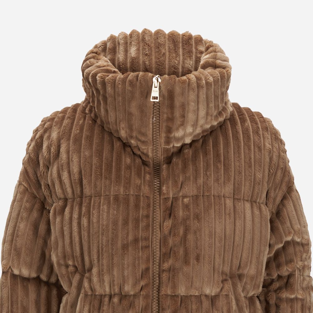 New Velvet Bomber Jacket - Camel