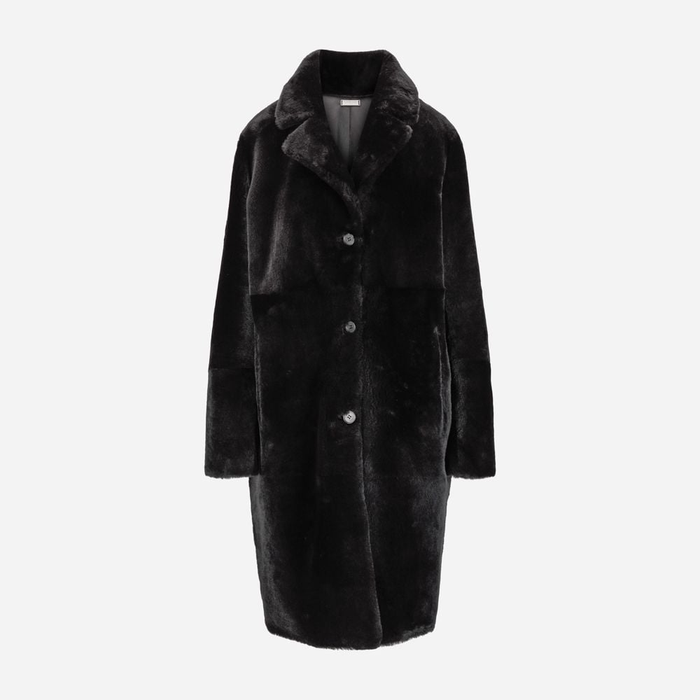 Caprina Shearling Coat - Black