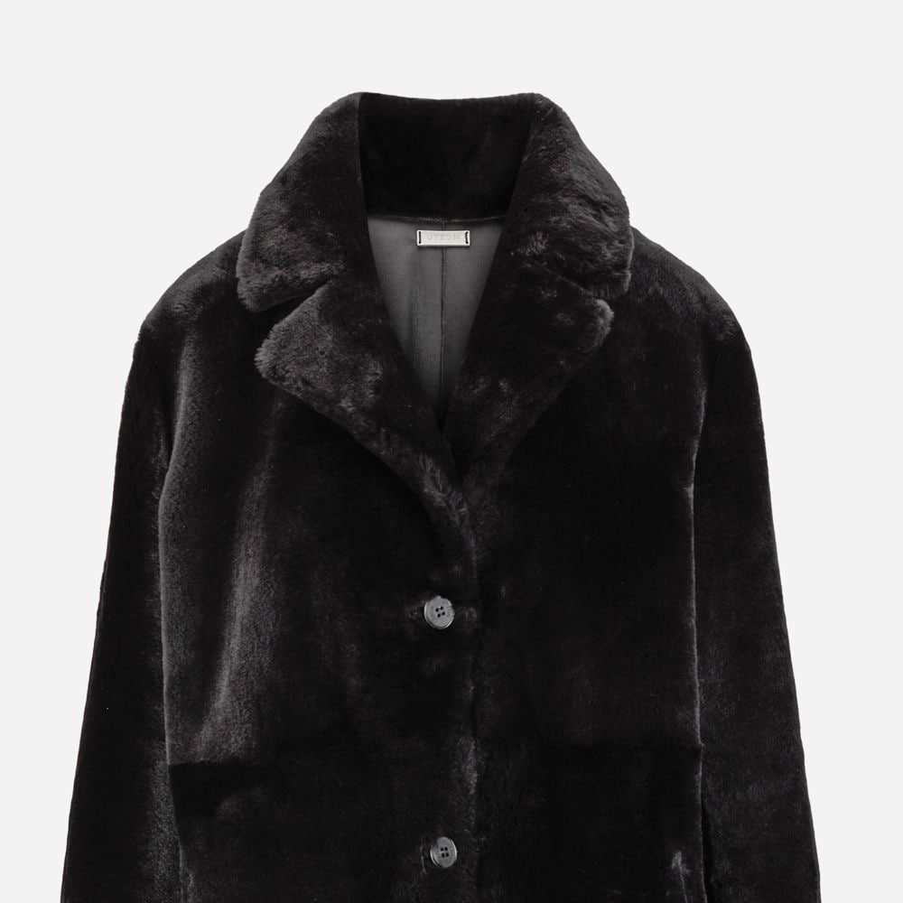 Caprina Shearling Coat - Black