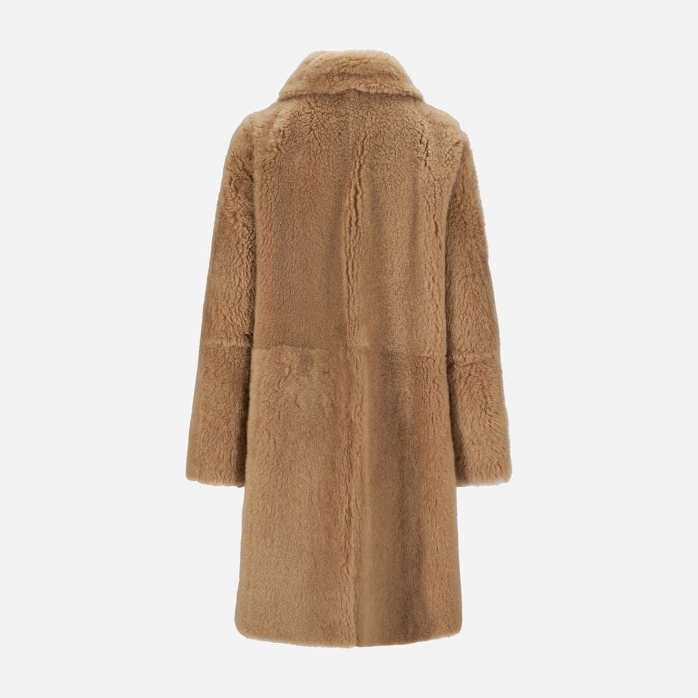 Carrie Shearling Coat - Iced Coffe