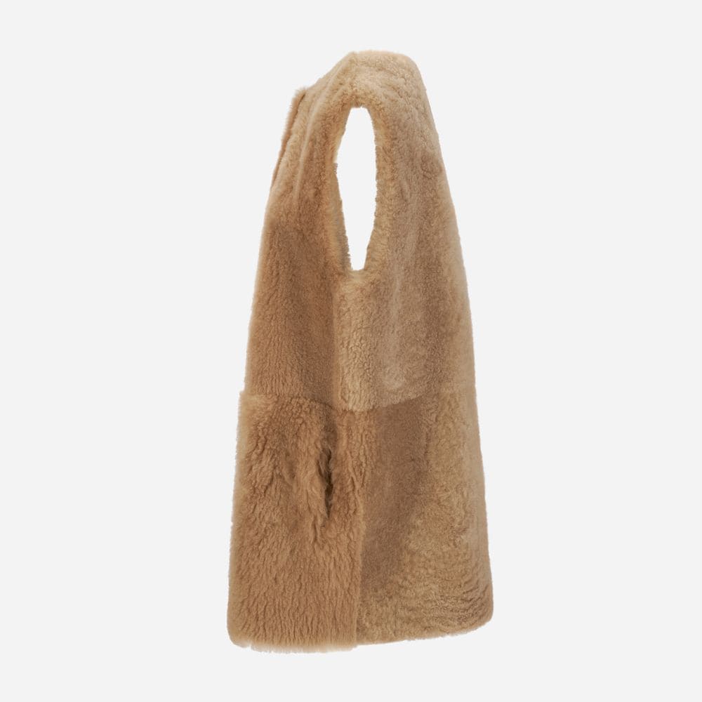 Viven Shearling Vest - Iced Coffe