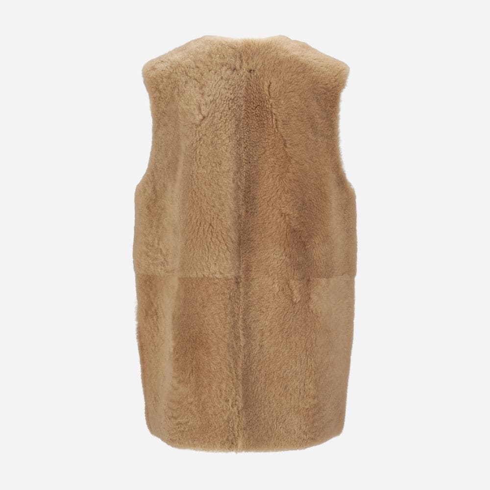 Viven Shearling Vest - Iced Coffe