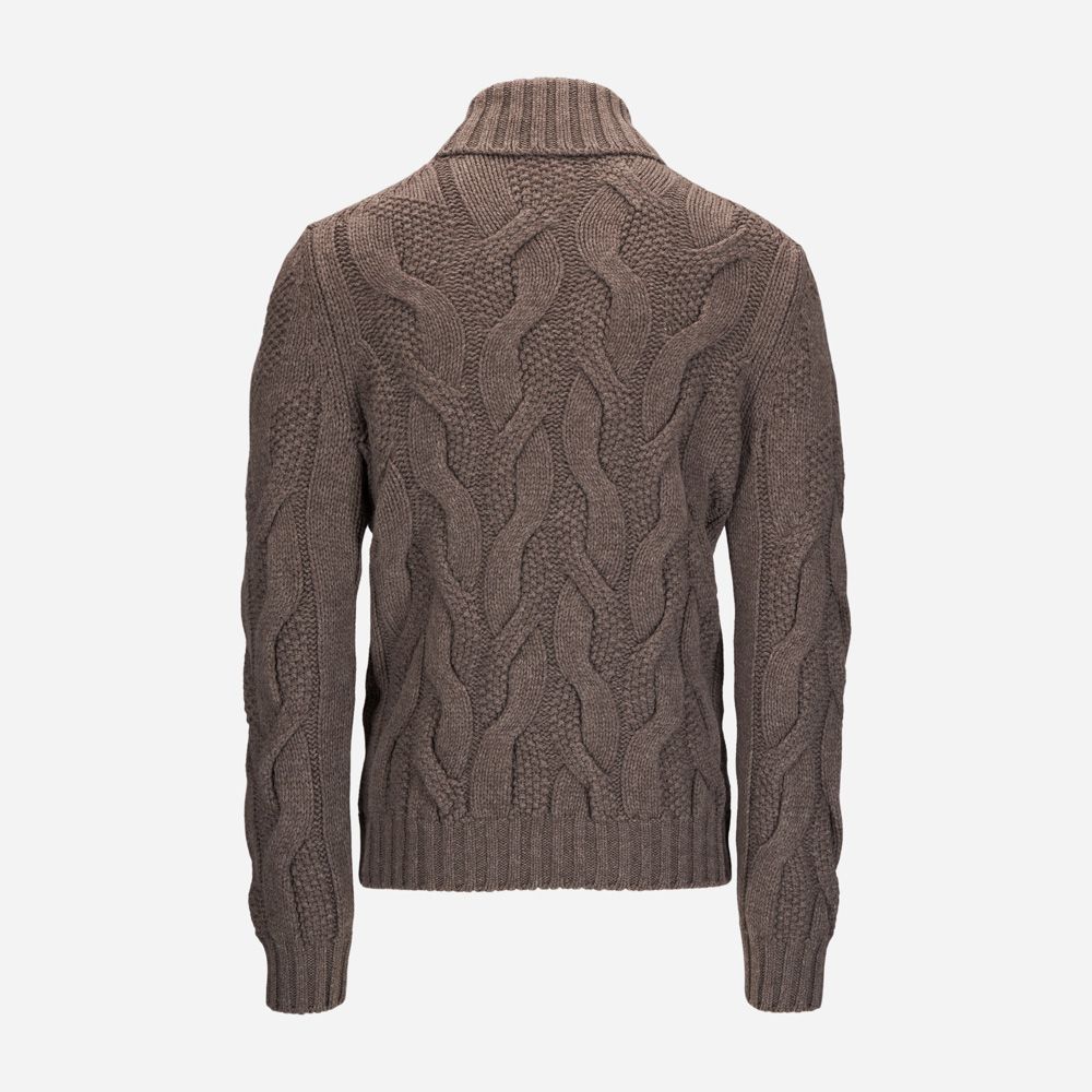 Turtle Neck Wide Cabel - Taupe