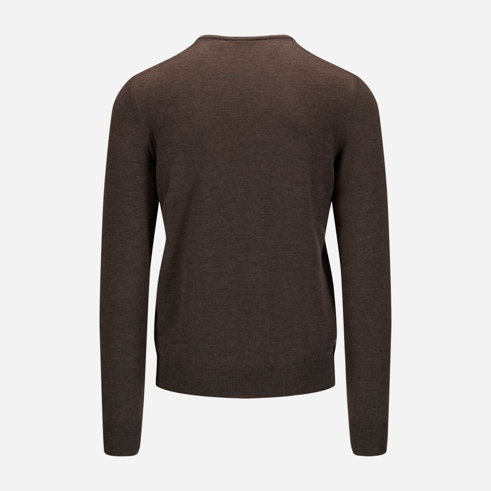 V-Neck Merino - Dark Brown