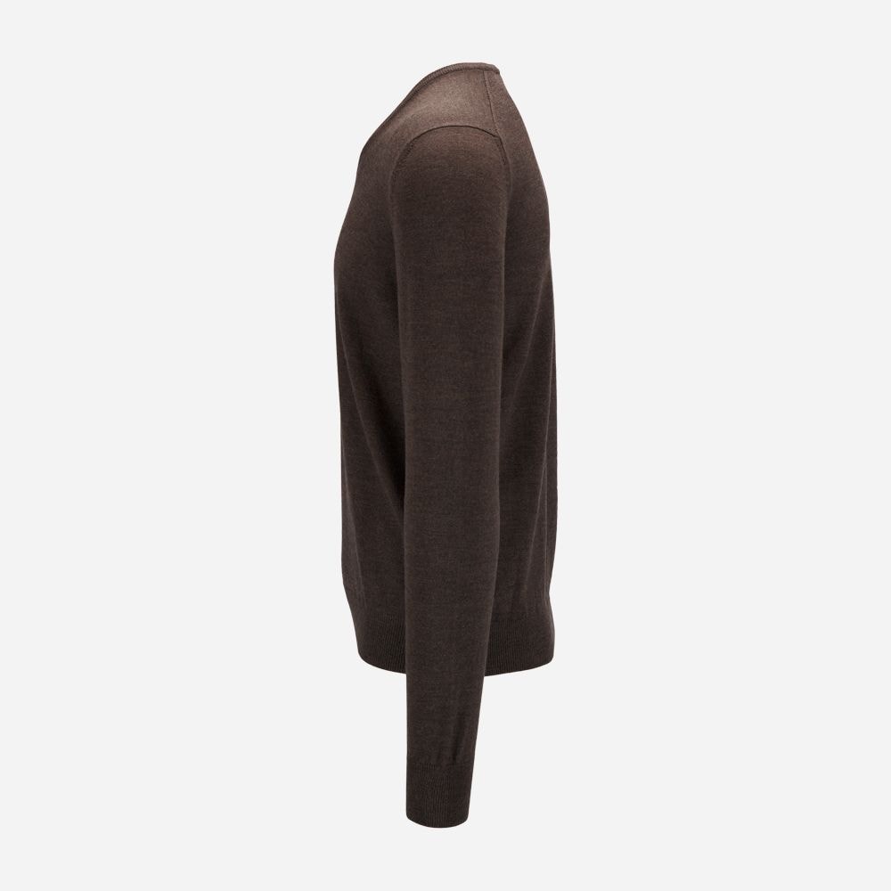 V-Neck Merino - Dark Brown