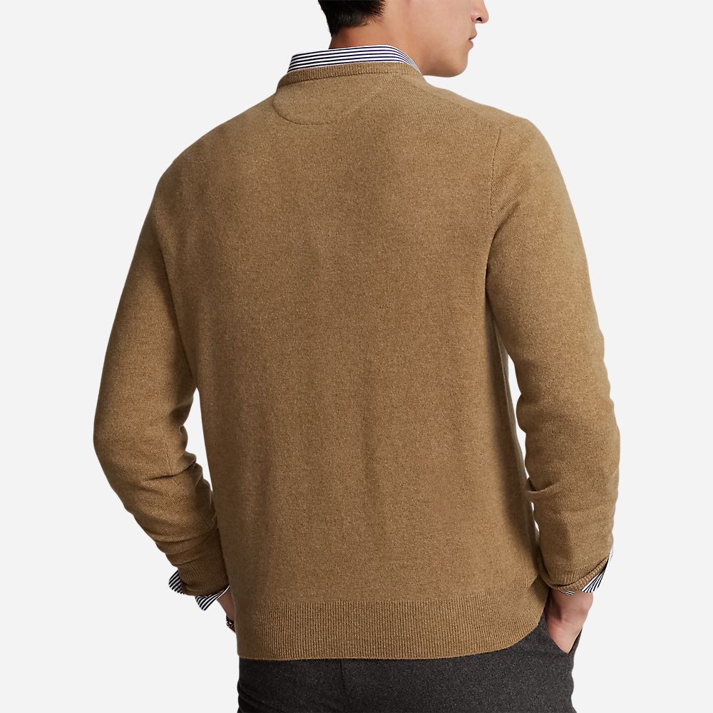 Wool Crewneck Sweater - Latte Brown Heather