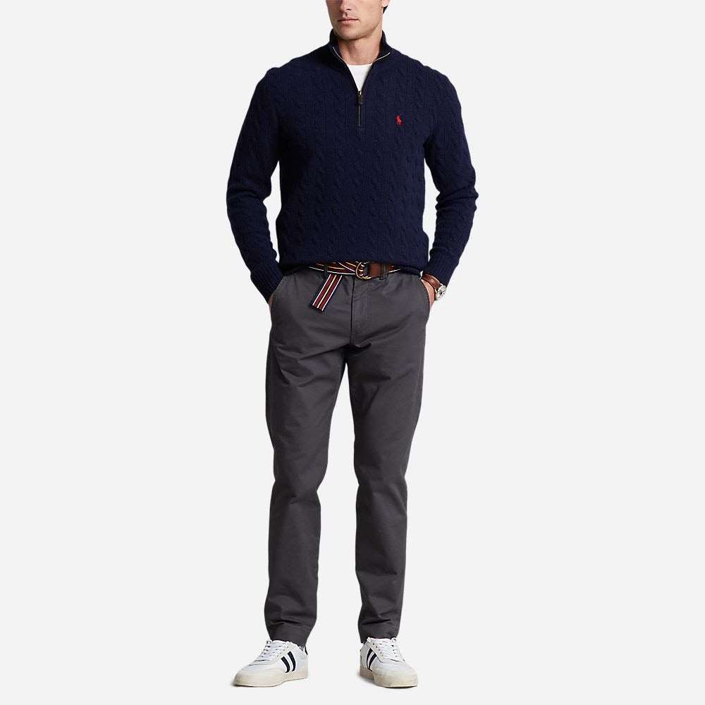 Cable-Knit Wool-Cashmere Sweater - Hunter Navy