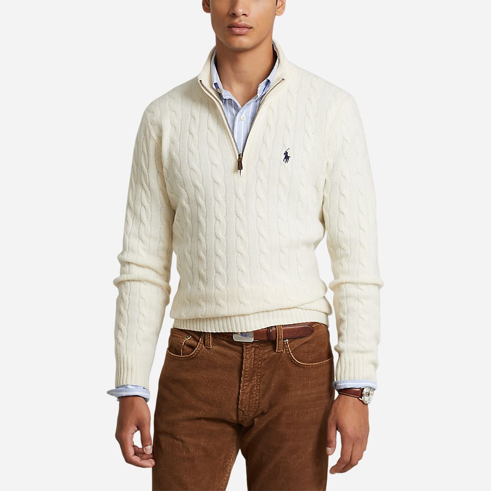 Cable-Knit Wool-Cashmere Sweater - Andover Cream
