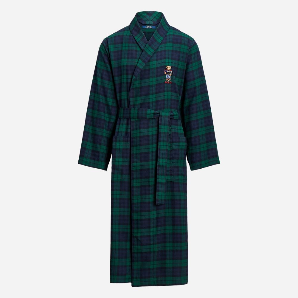 Classic Lounge Robe - Holiday Bear Tartan Gb