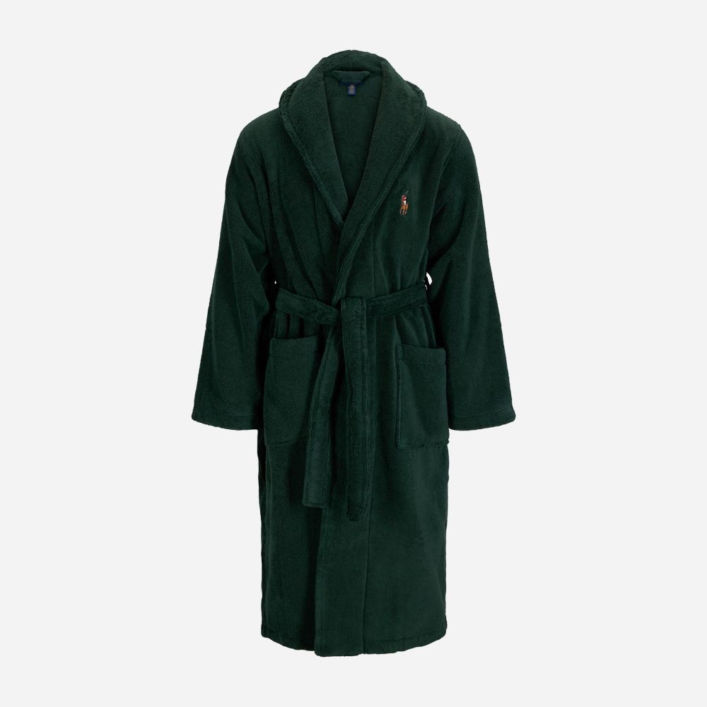 Long Shawl Collar Robe - Moss Agate