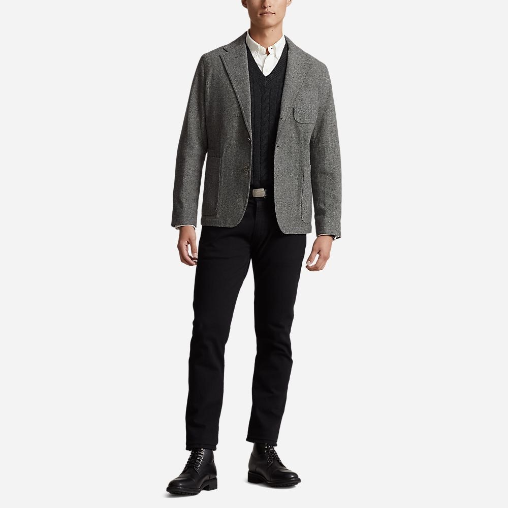 Single Breasted Sportcoat - Black/Cream