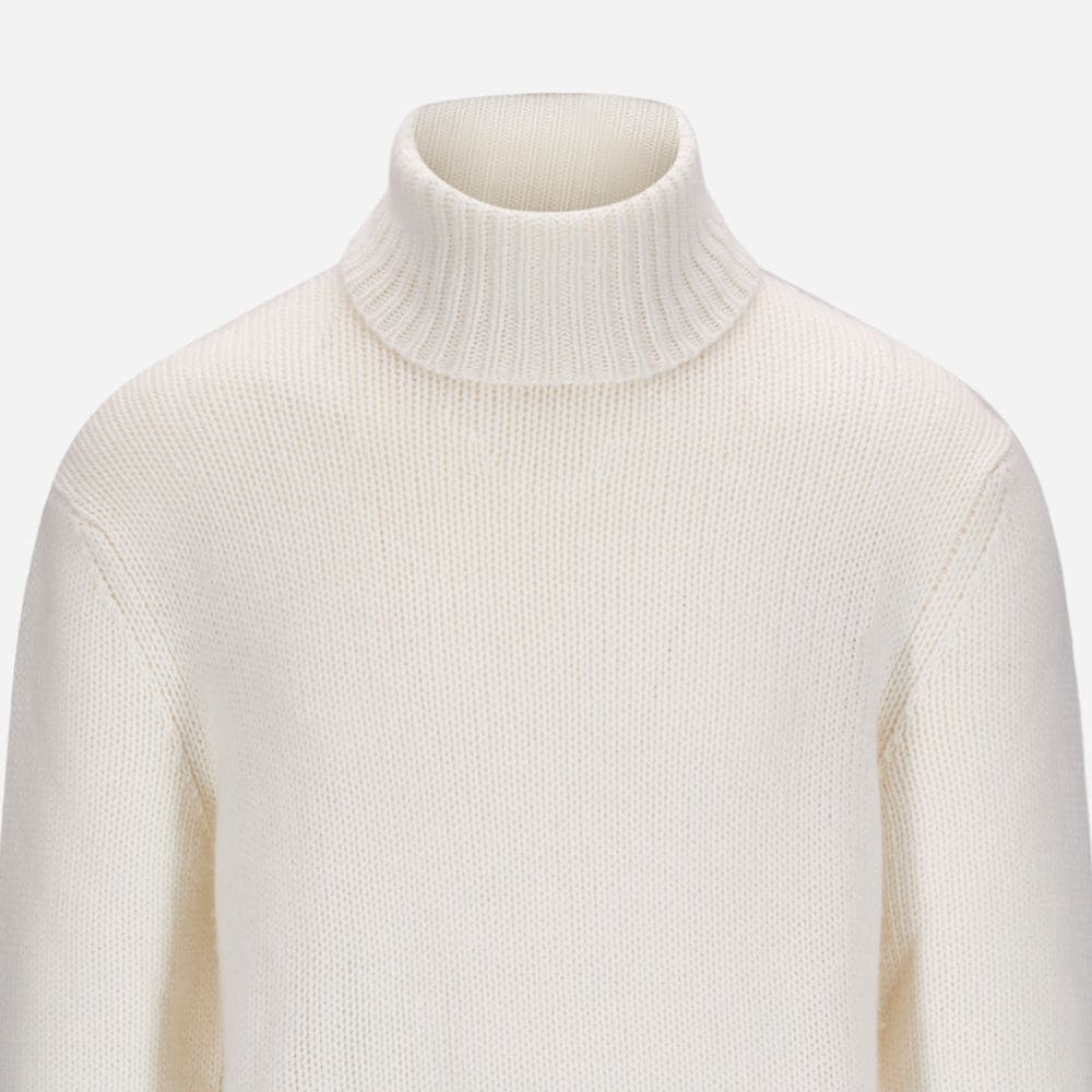 Long Sleeve Cashmere Turtleneck - Lux Cream