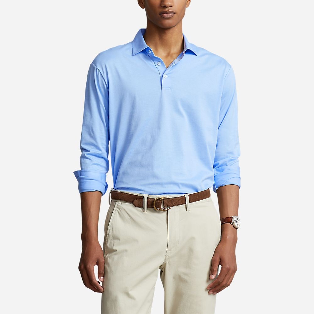 Classic Fit Lisle Polo Shirt - Austin Blue