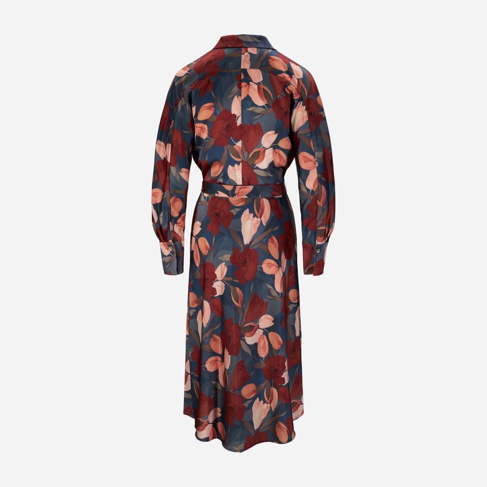 Nouveau Magnolia Belted Shirt Dress - Twilight