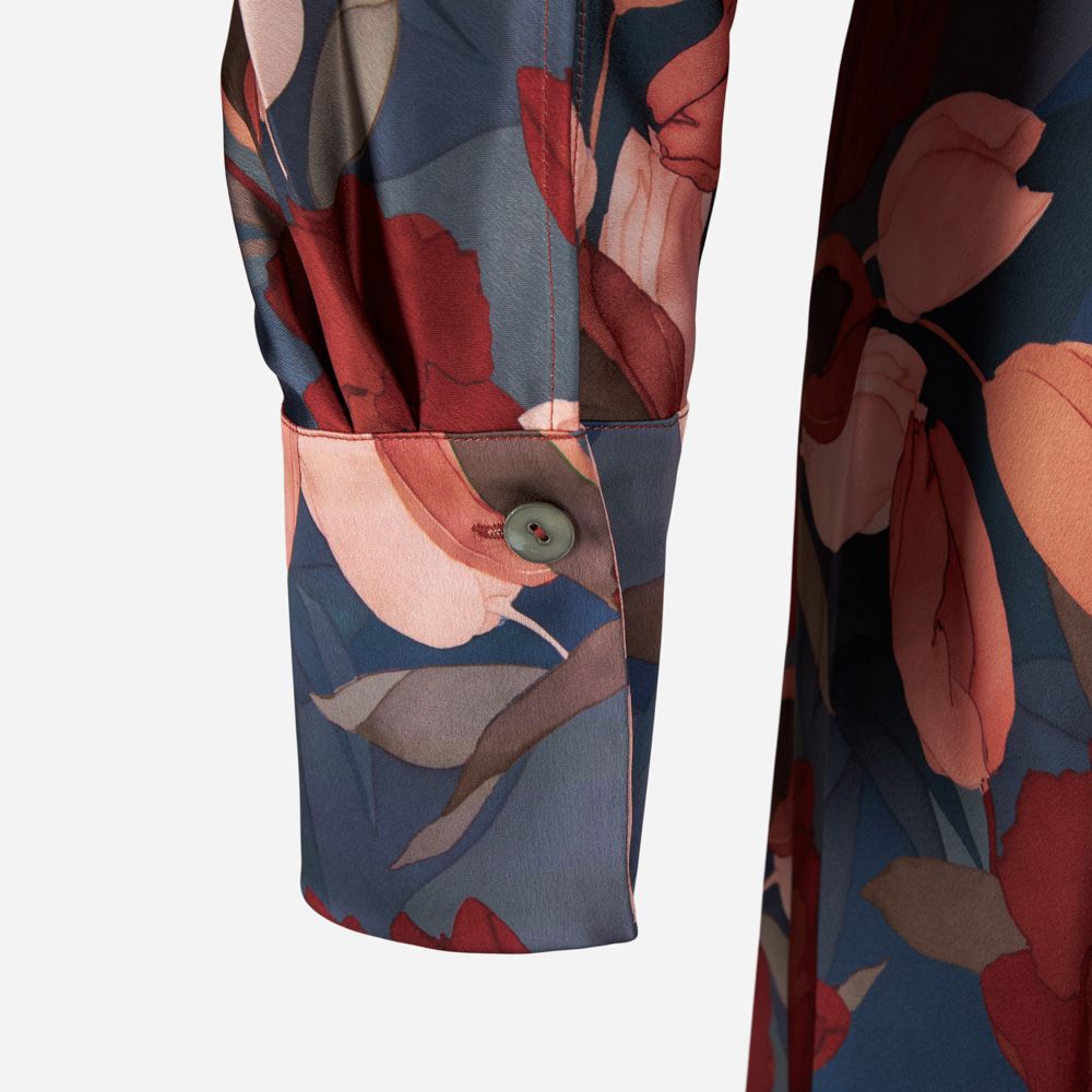 Nouveau Magnolia Belted Shirt Dress - Twilight