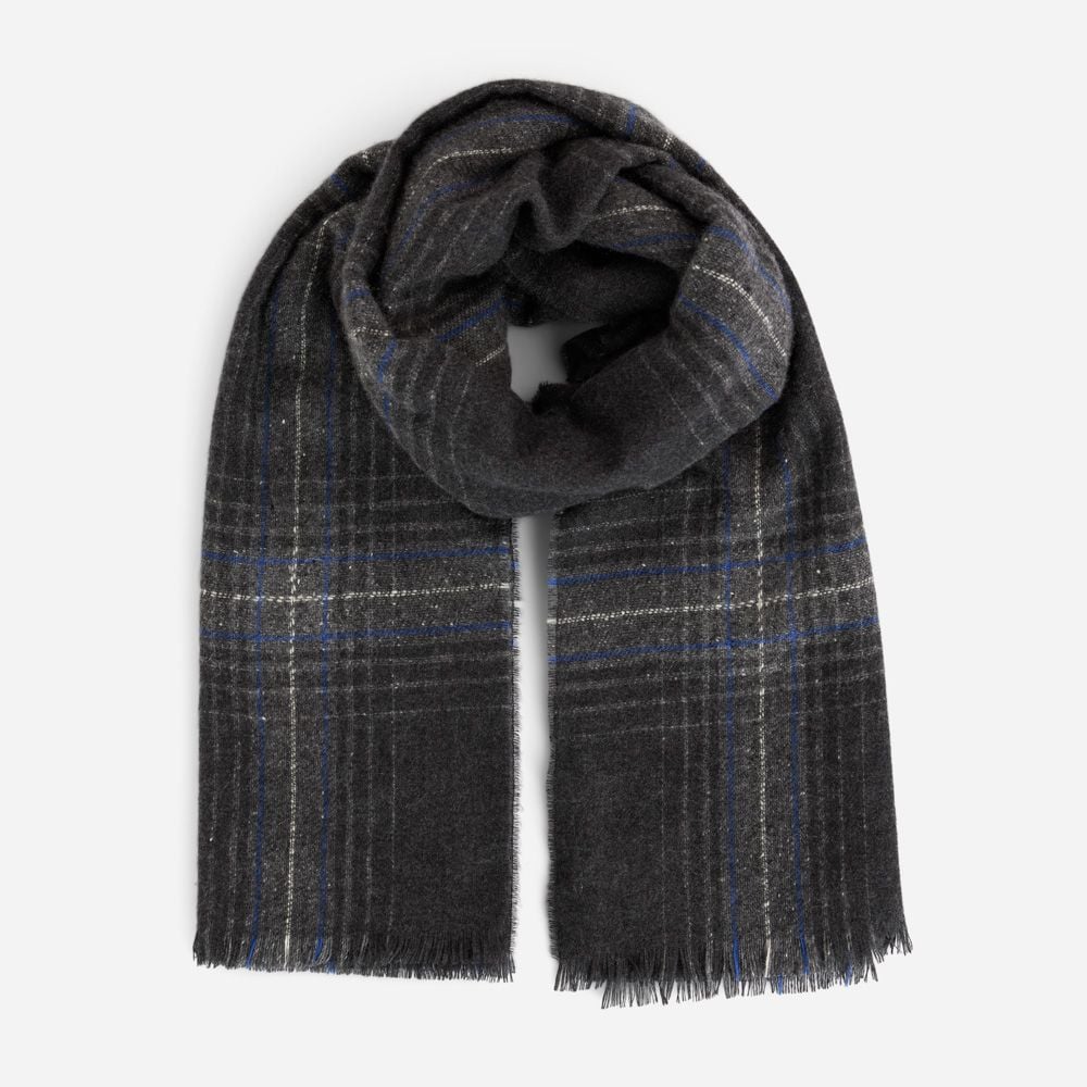 Donegal Ombre Check Scarf - Grey