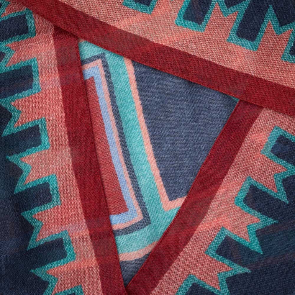Scarf Wool - Blue/Red