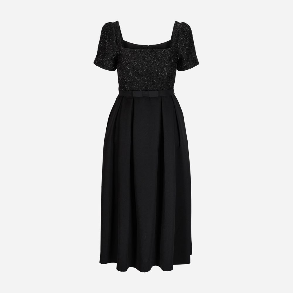 Boucle Midi Dress - Black