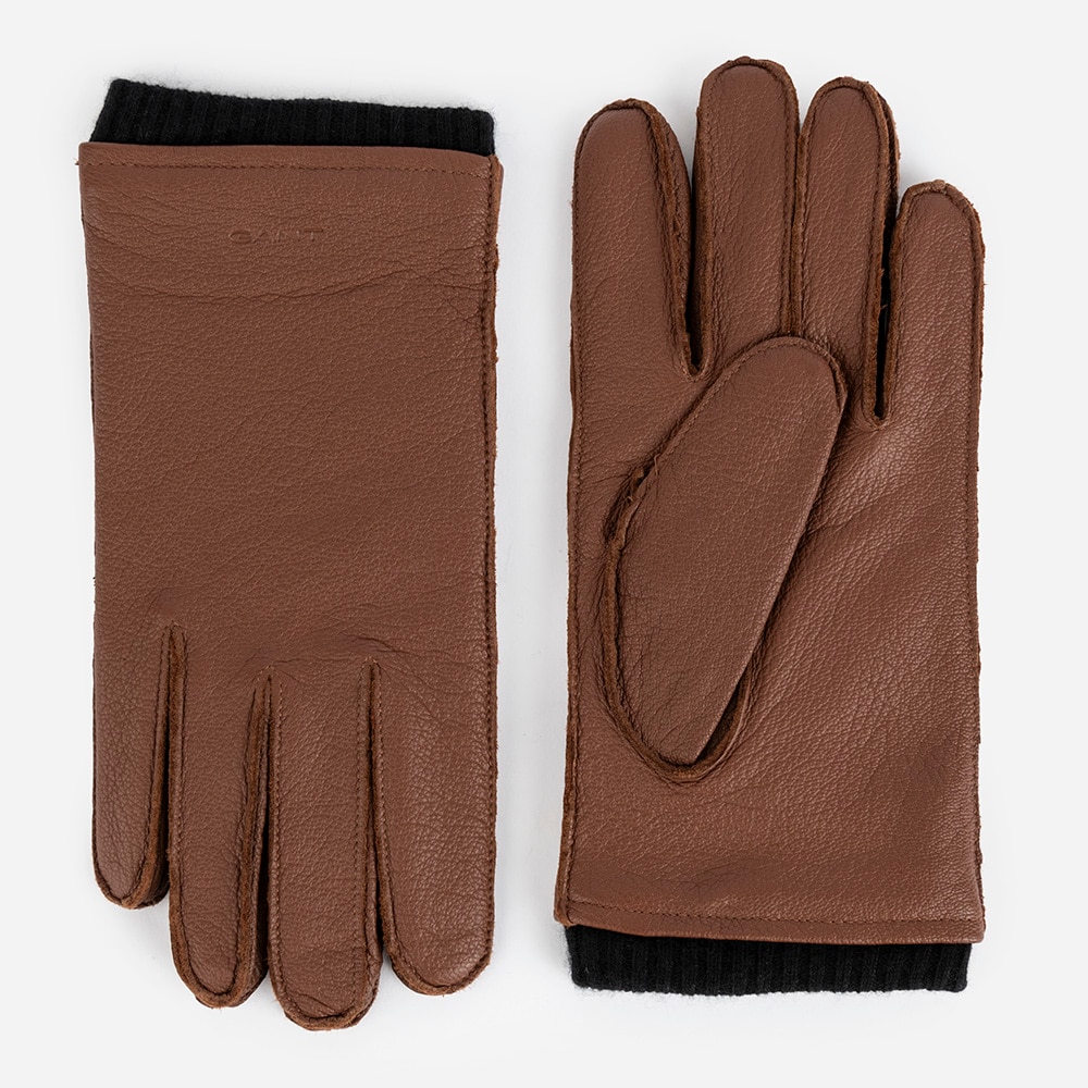 Cashmere Lined Leather Glove - Brown