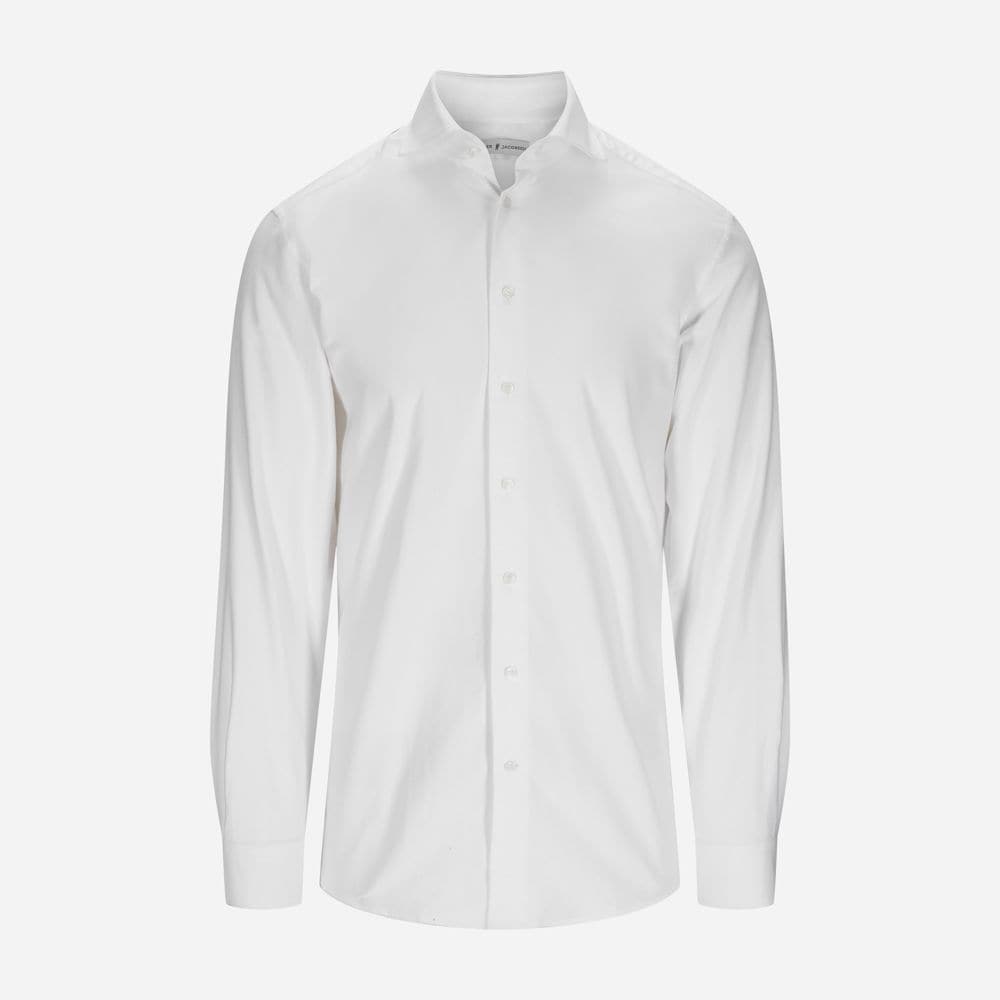 Brushed Oxford Slimline Shirt - White