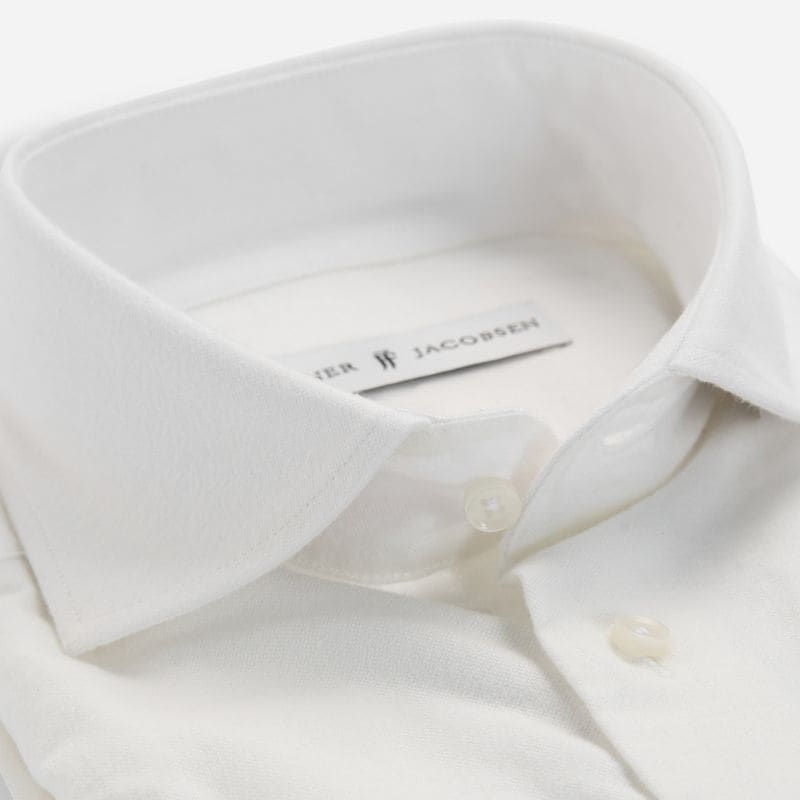 Brushed Oxford Slimline Shirt - White