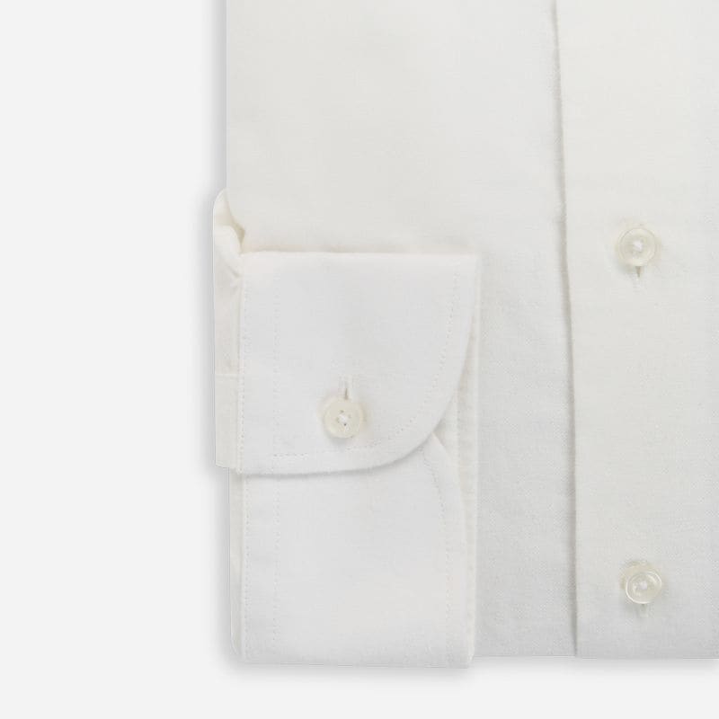 Brushed Oxford Slimline Shirt - White