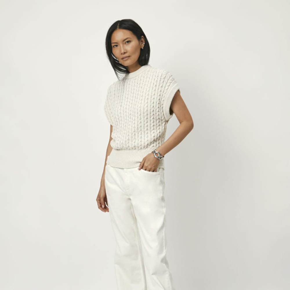 Cobra Cable Knit Top - Butter Cream