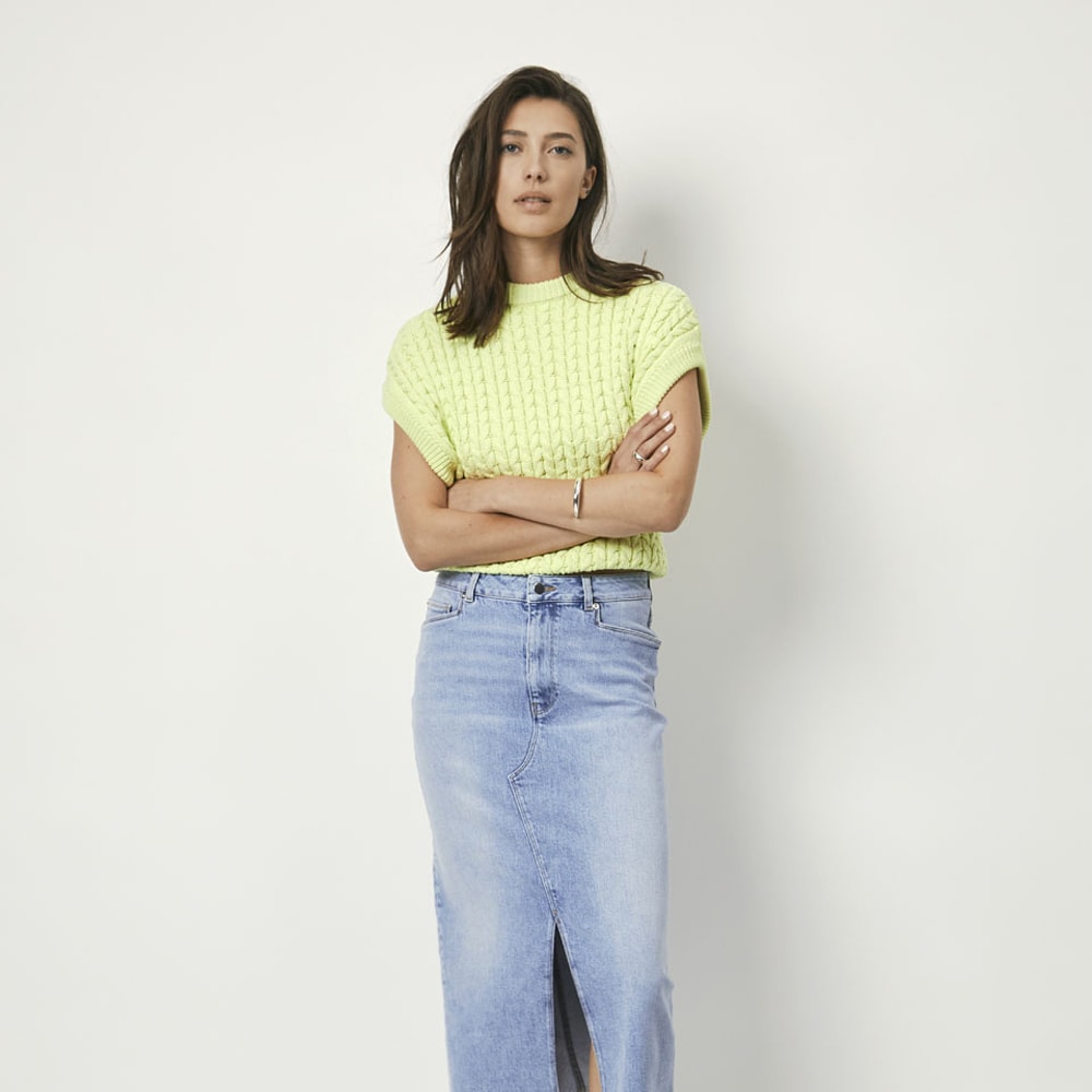 Cobra Cable Knit Top - Bitter Lime