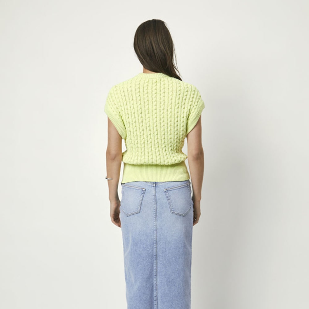 Cobra Cable Knit Top - Bitter Lime