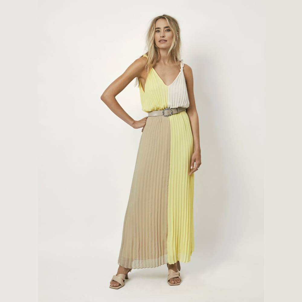 Ruelle Colourblock Dress - Whisper Chalk