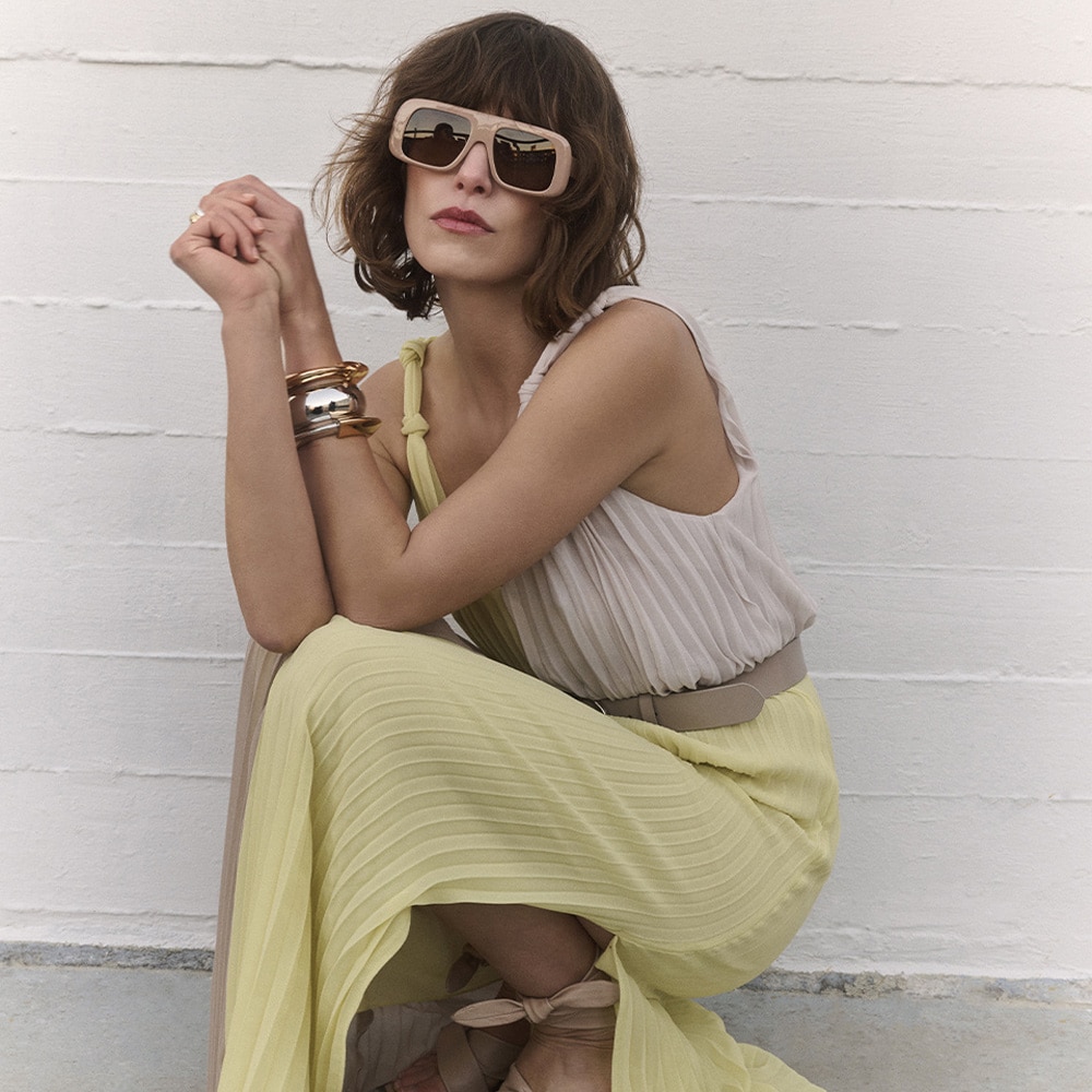 Ruelle Colourblock Dress - Whisper Chalk