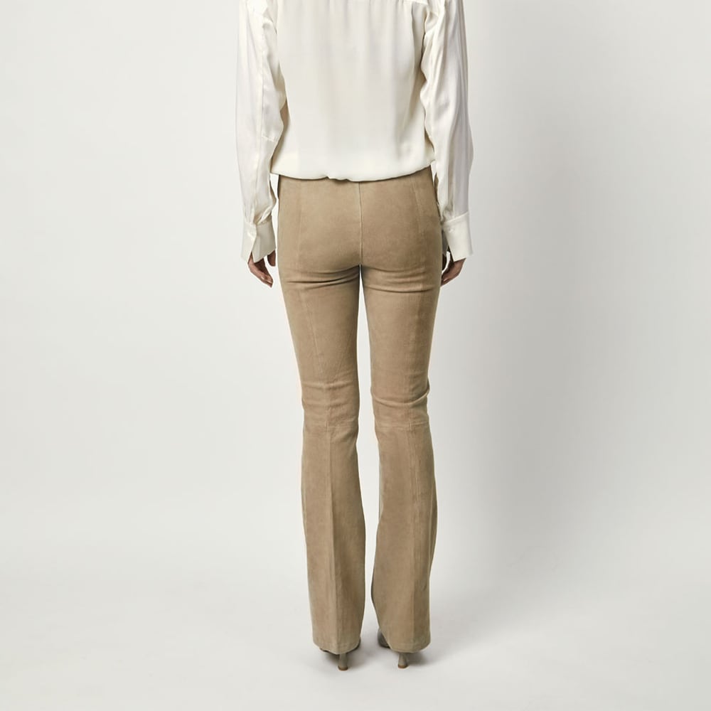 Dollman Suede Flared Pants - Dry Sand
